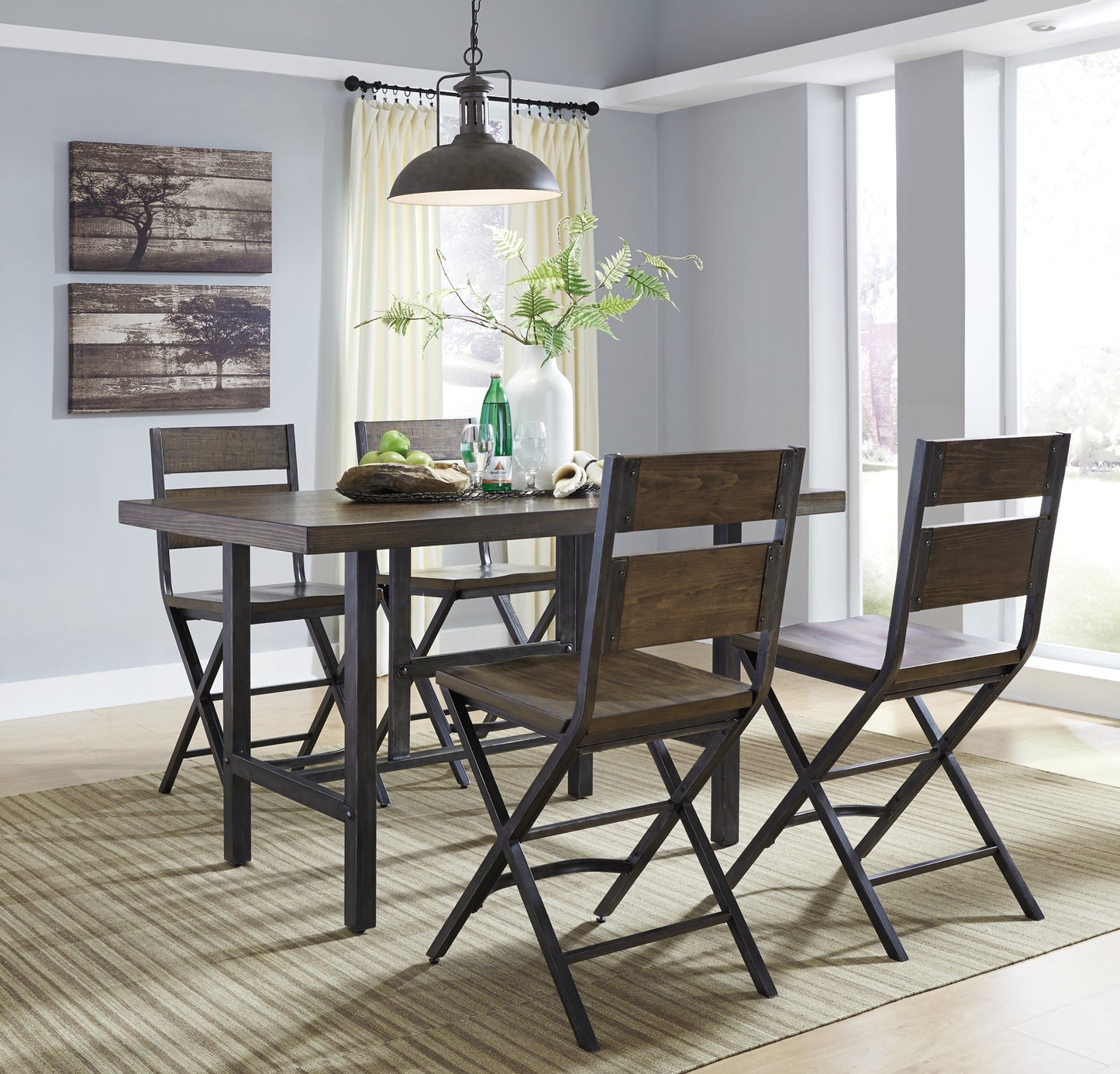 Kavara Counter Height Dining Table and 6 Barstools