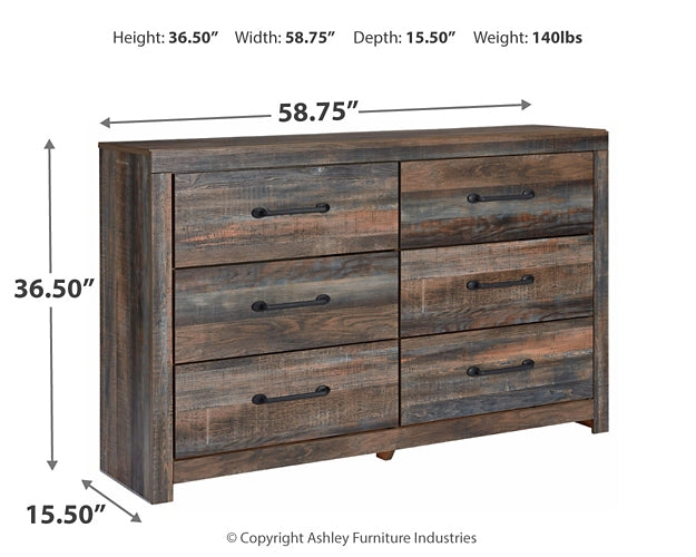 Drystan Twin Panel Bed with 2 Storage Drawers with Dresser