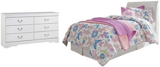 Anarasia Twin Sleigh Headboard with Dresser